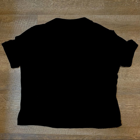 Aritzia Community Cropped Black Polo Knit - Picture 3 of 3